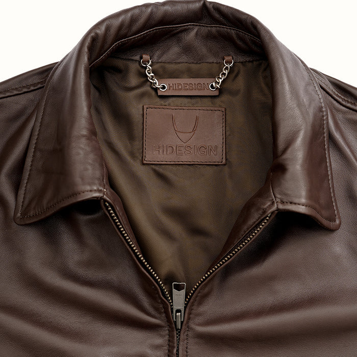 Arthur 02 Men's Brown Zip Up Style Leather Jacket