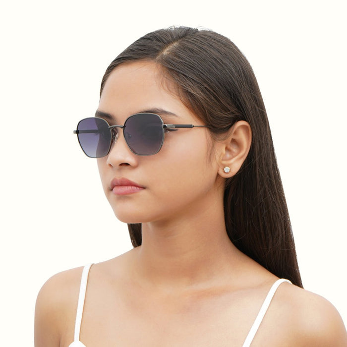 Aruba Unisex Black Round Sunglasses