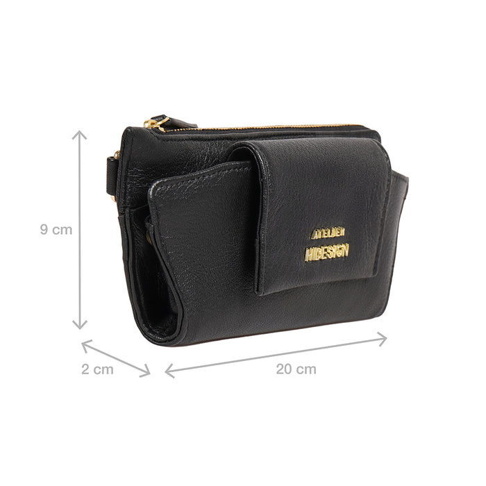 Arwen Black Leather Sunglass Pouch