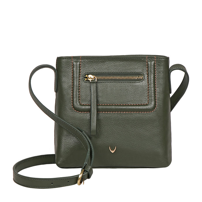 Aspen 02 Sb Green Leather Sling Bag