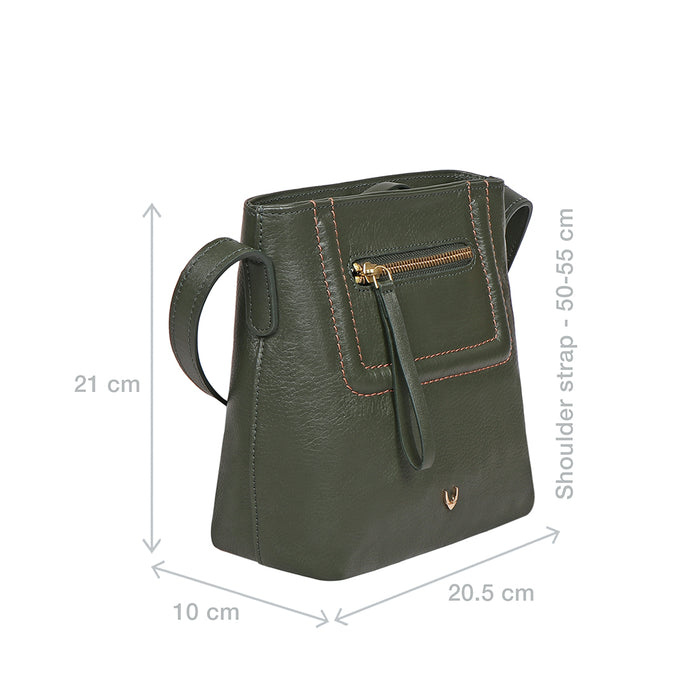 Aspen 02 Sb Green Leather Sling Bag
