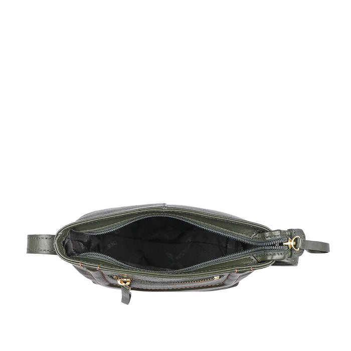 Aspen 02 Sb Green Leather Sling Bag