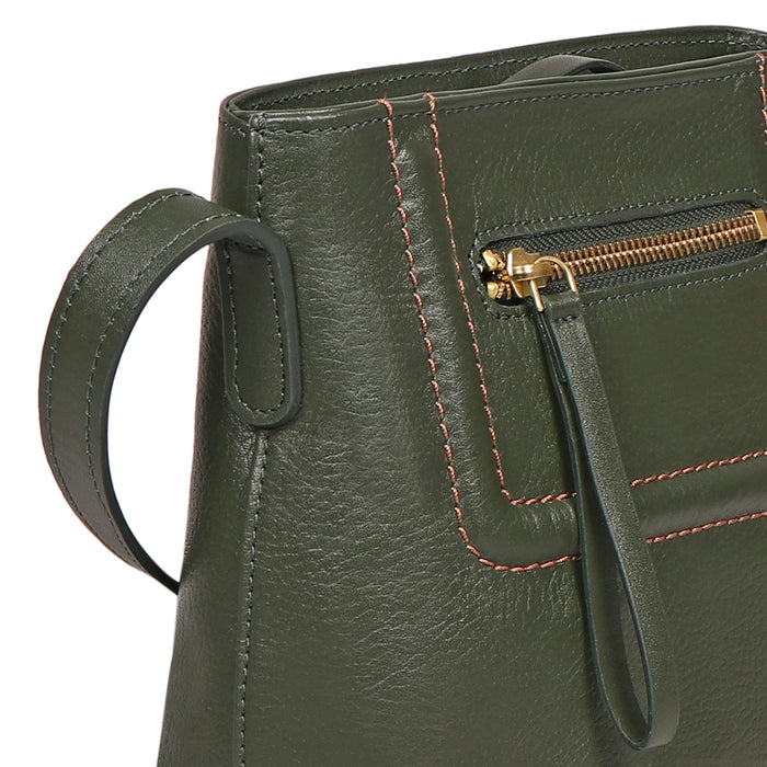 Aspen 02 Sb Green Leather Sling Bag