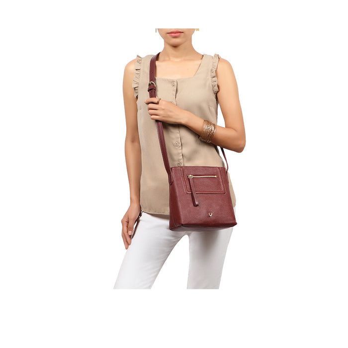 Aspen 02 Sb Red Leather Sling Bag