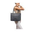 Aspen 03 Sb Blue Leather Tote Bag