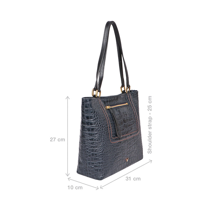 Aspen 03 Sb Blue Leather Tote Bag