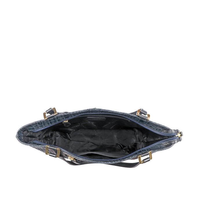 Aspen 03 Sb Blue Leather Tote Bag