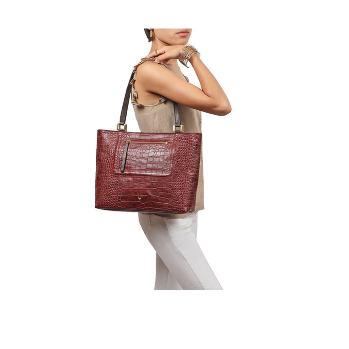 Aspen 03 Sb Red Leather Tote Bag