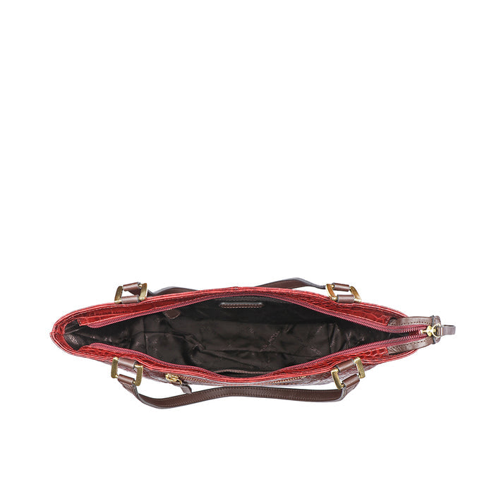Aspen 03 Sb Red Leather Tote Bag