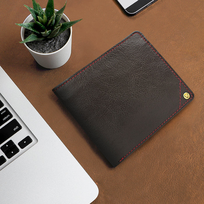 Asw004  Brown Leather Bi-Fold Wallet