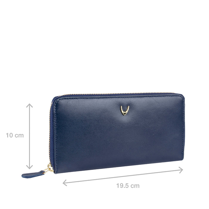 Atlanta  Blue Leather Zip Around Wallet