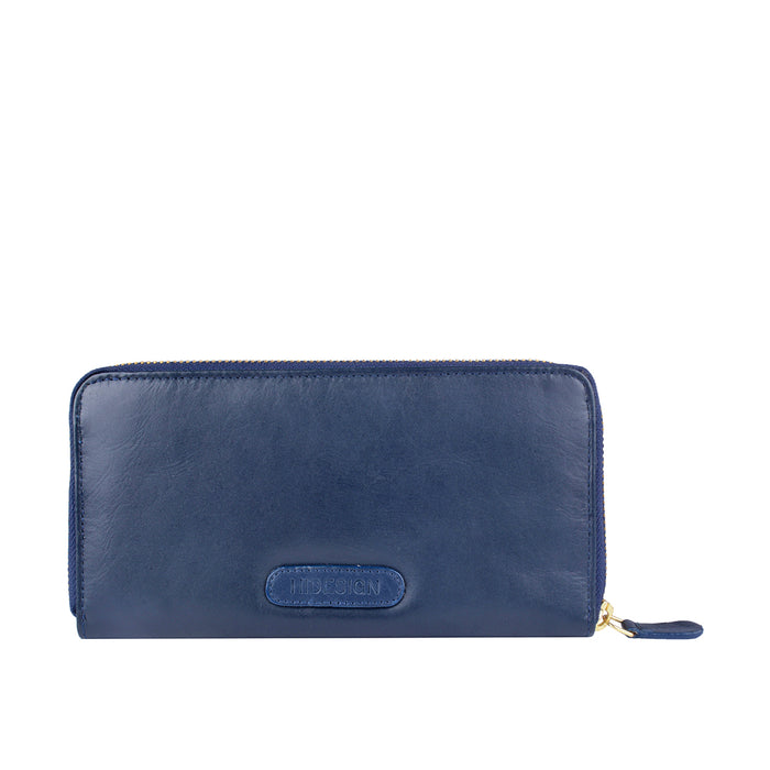 Atlanta  Blue Leather Zip Around Wallet