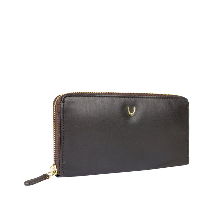 Atlanta  Brown Leather Zip Around Wallet