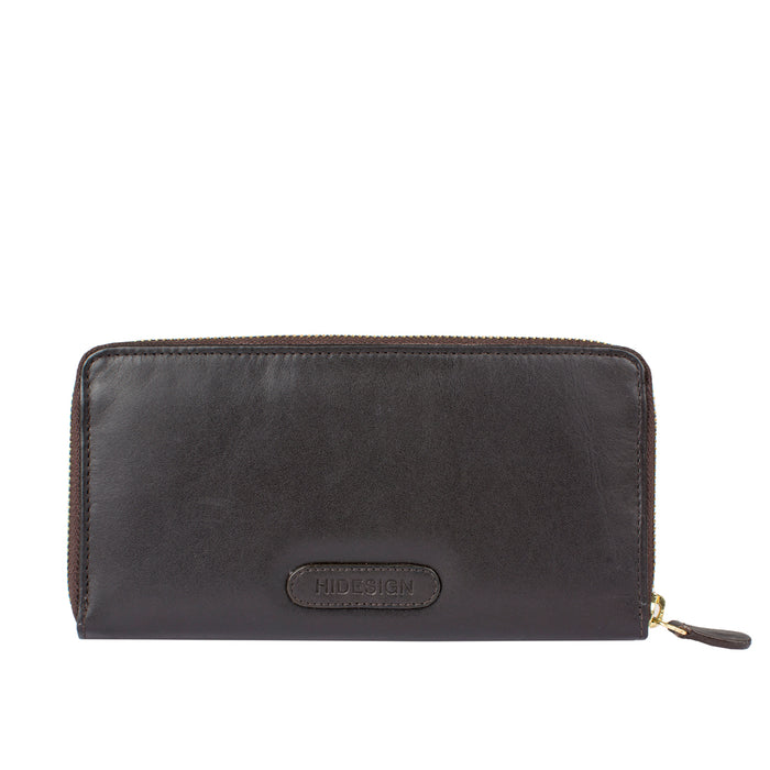 Atlanta  Brown Leather Zip Around Wallet