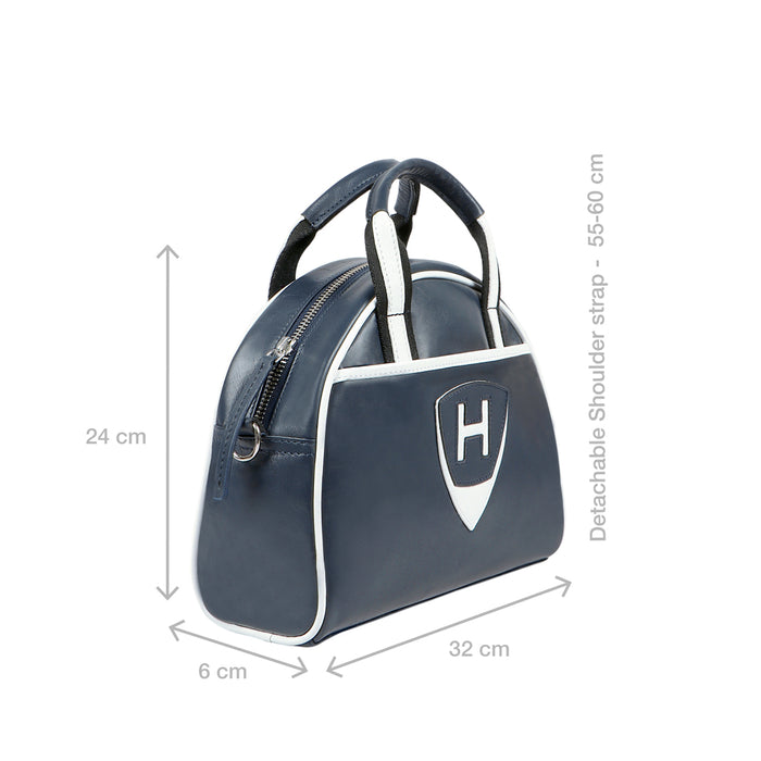 Auckland 02 Blue Leather Duffle Bag