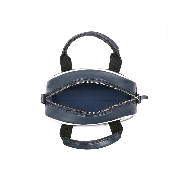 Auckland 02 Blue Leather Duffle Bag