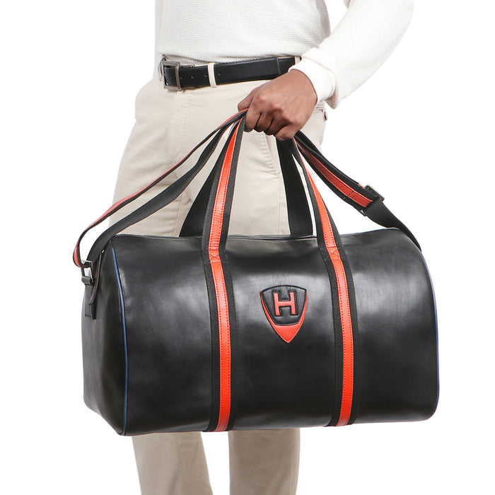 Auckland 05 Black Leather Duffle Bag