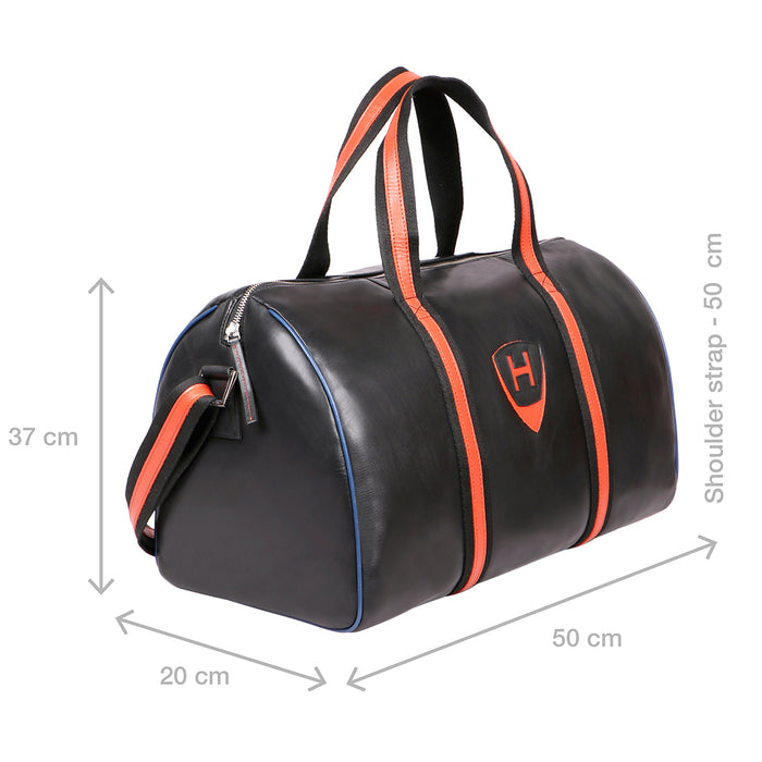 Auckland 05 Black Leather Duffle Bag