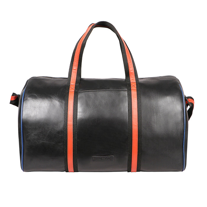 Auckland 05 Black Leather Duffle Bag