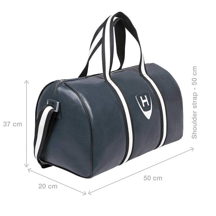 Auckland 05 Blue Leather Duffle Bag