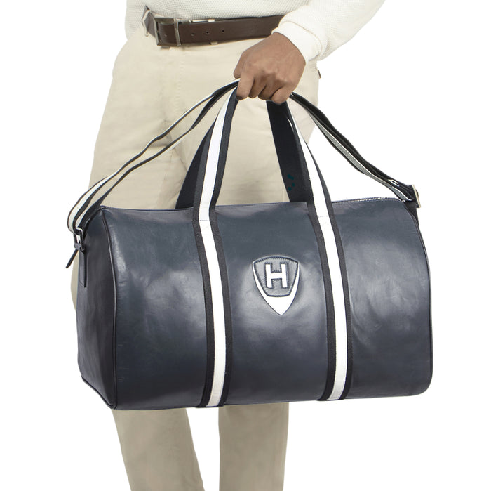 Auckland 05 Blue Leather Duffle Bag