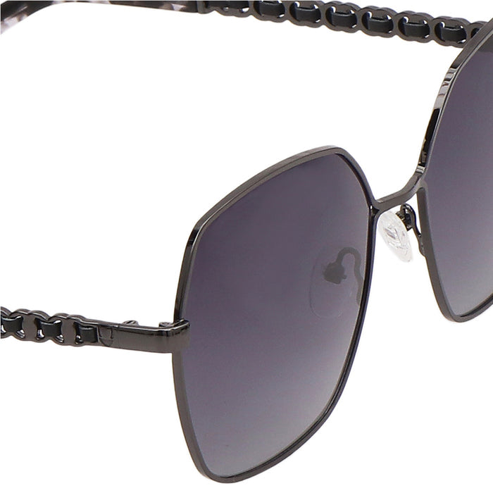 Avalon Women's Black Rectangle Sunglasses