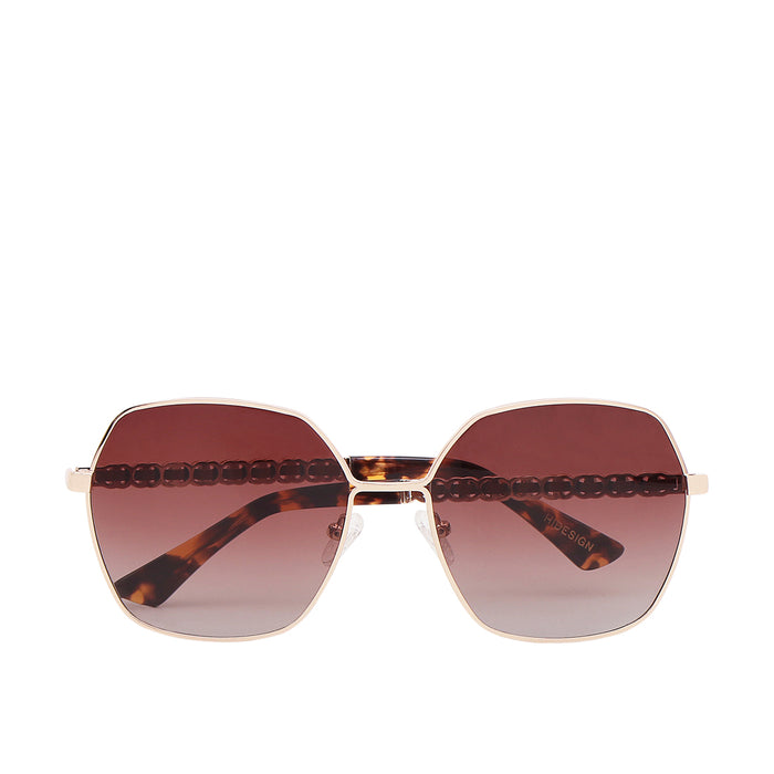 Avalon Women's Brown Rectangle Sunglasses