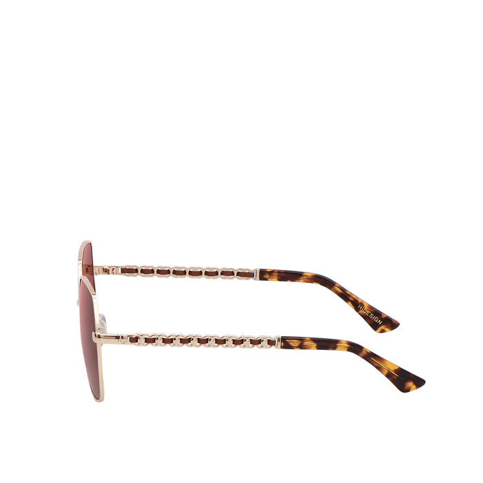 Avalon Women's Brown Rectangle Sunglasses