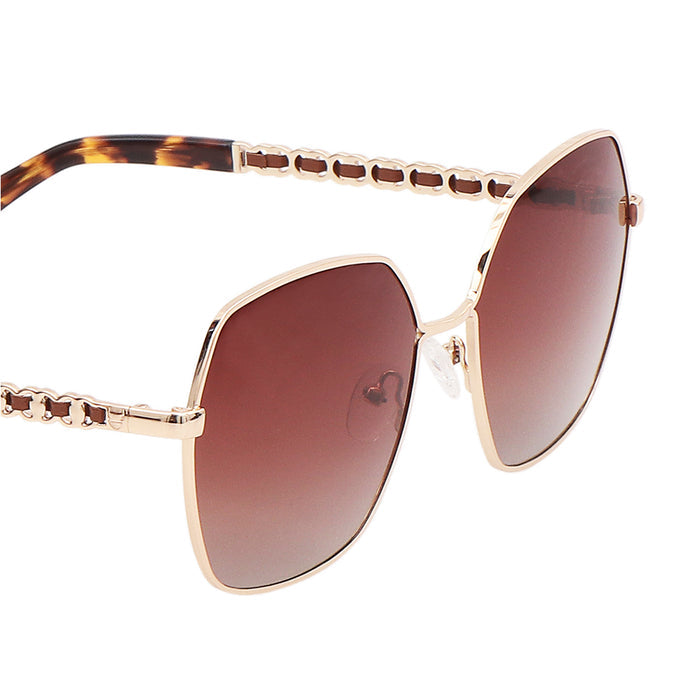 Avalon Women's Brown Rectangle Sunglasses