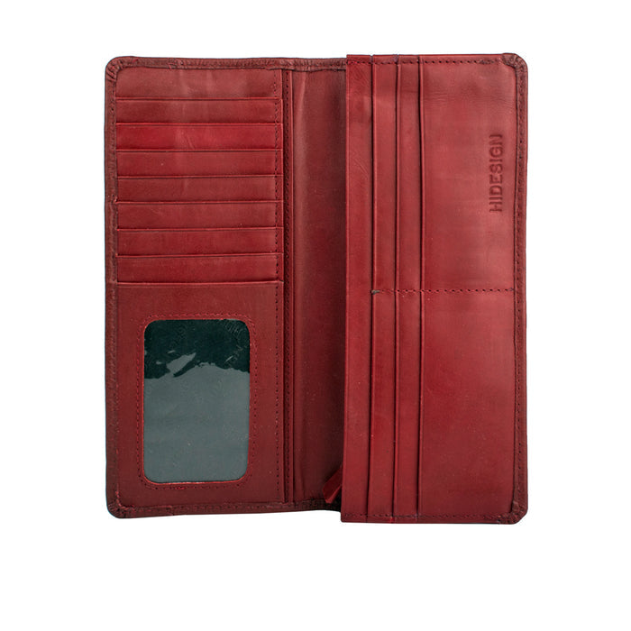 Azha W1 Red Leather Bi-Fold Wallet