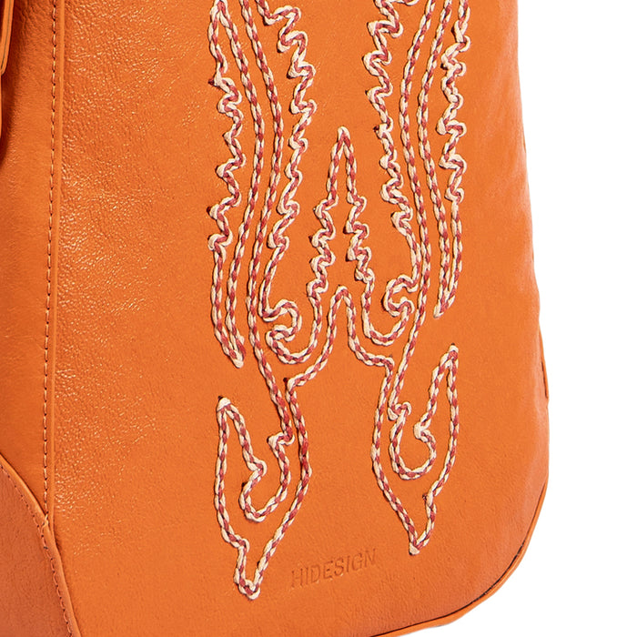 Aztec 01 Orange Leather Shoulder Bag