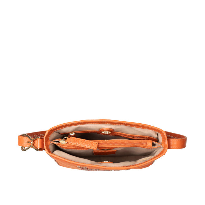 Aztec 01 Orange Leather Shoulder Bag