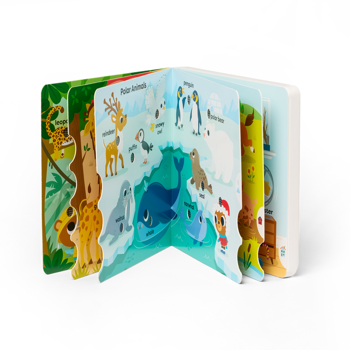 Interactive audio board book for babies and toddlers