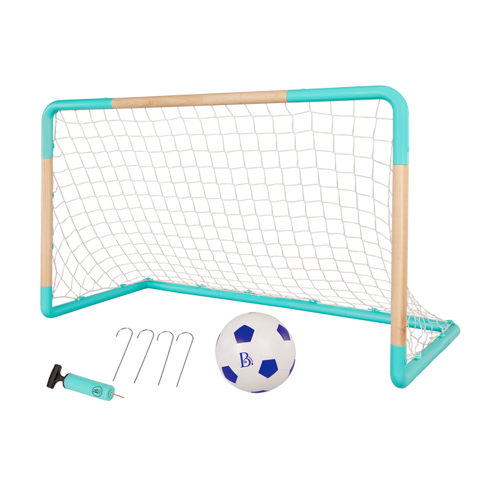 B. sports kids-sized soccer net and ball