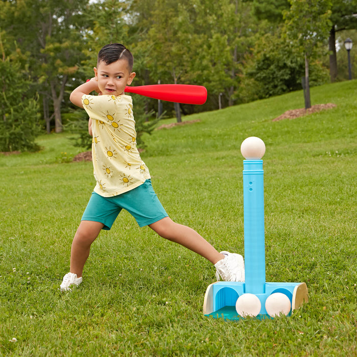 Toddler kids tee ball set with bat and balls
