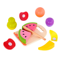 Wooden toy fruits.
