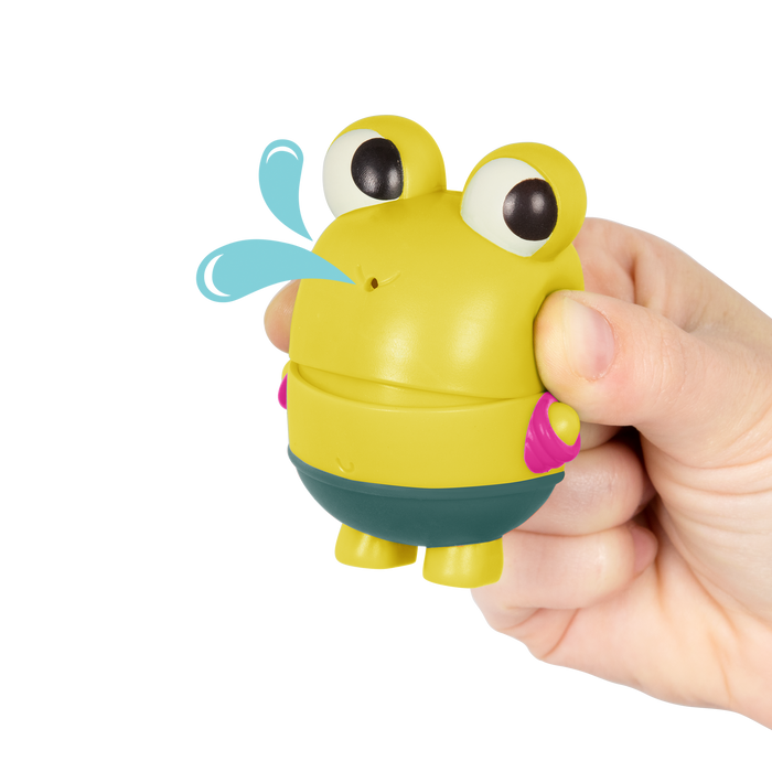 Frog and whale bath toys.