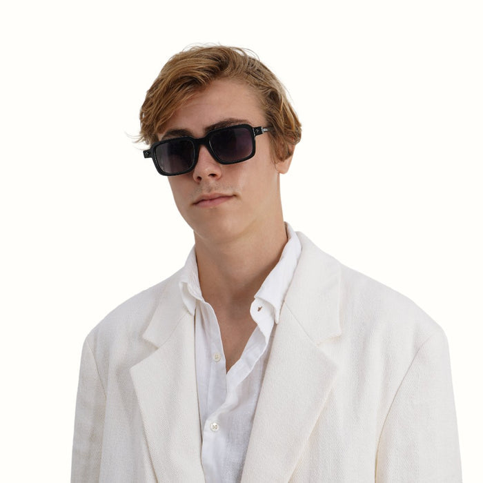 Barbados Men's Black Wayfarer Sunglasses