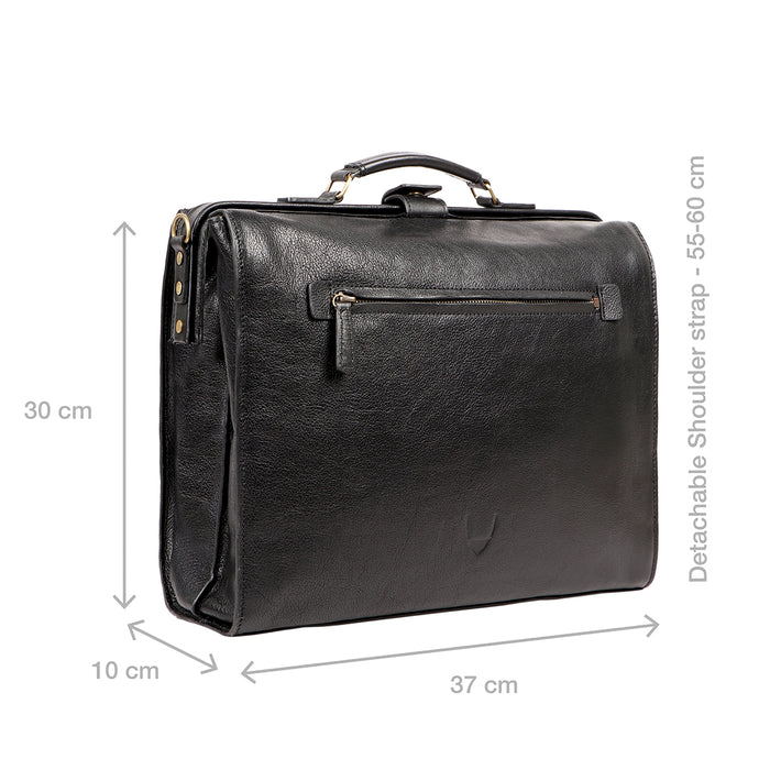 Barcelona 02 Black Leather  Briefcase