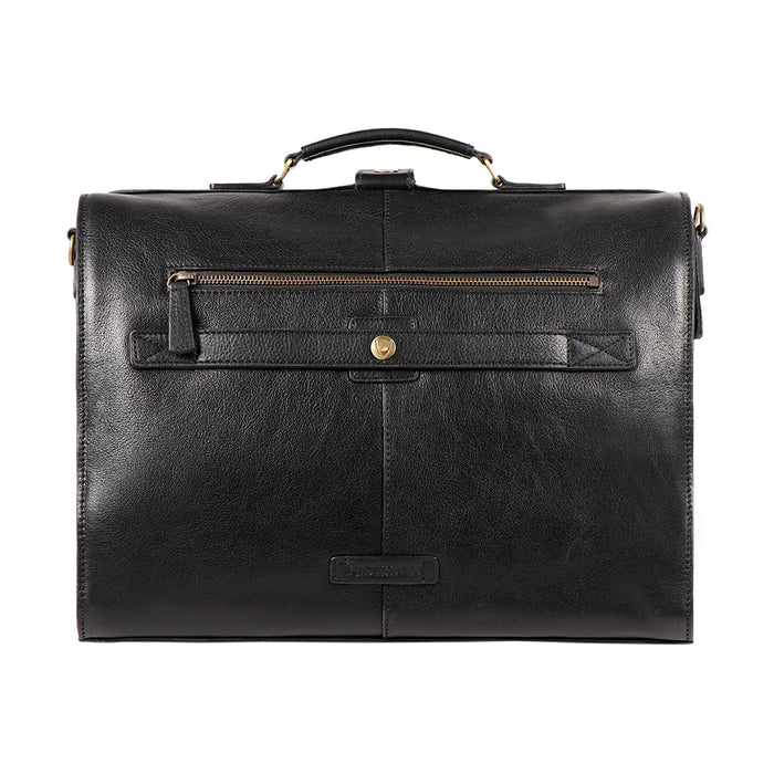 Barcelona 02 Black Leather  Briefcase
