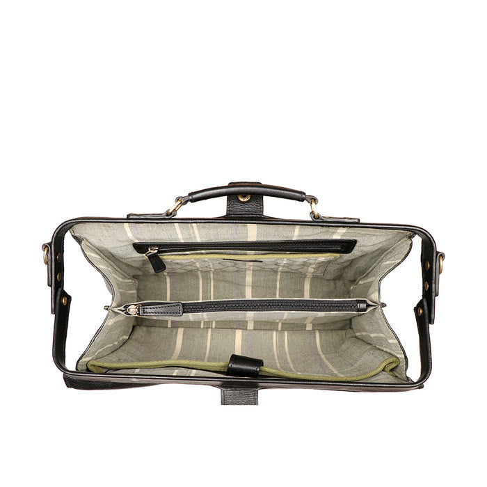 Barcelona 02 Black Leather  Briefcase