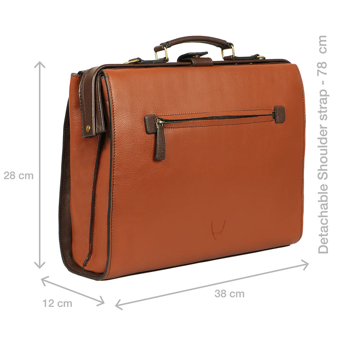 Barcelona 02 Tan Leather  Briefcase