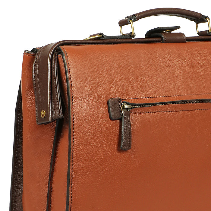 Barcelona 02 Tan Leather  Briefcase