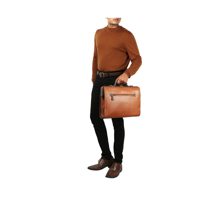 Barcelona 02 Tan Leather  Briefcase
