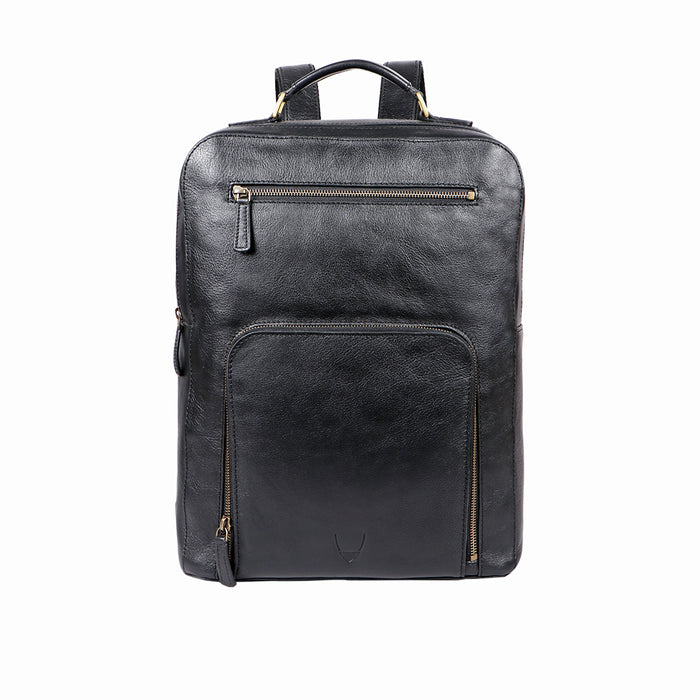 Barcelona 03 Black Leather  Backpack