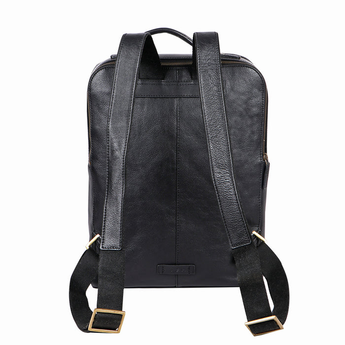 Barcelona 03 Black Leather  Backpack