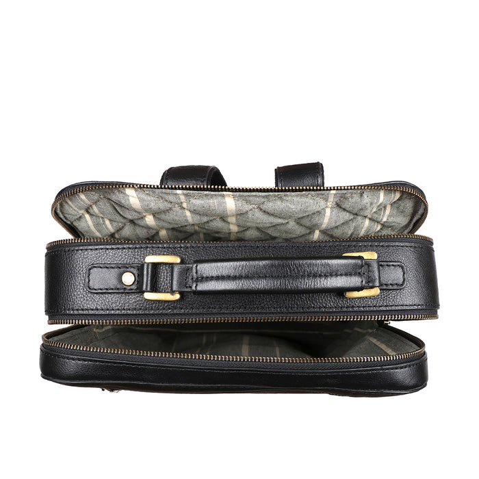 Barcelona 03 Black Leather  Backpack