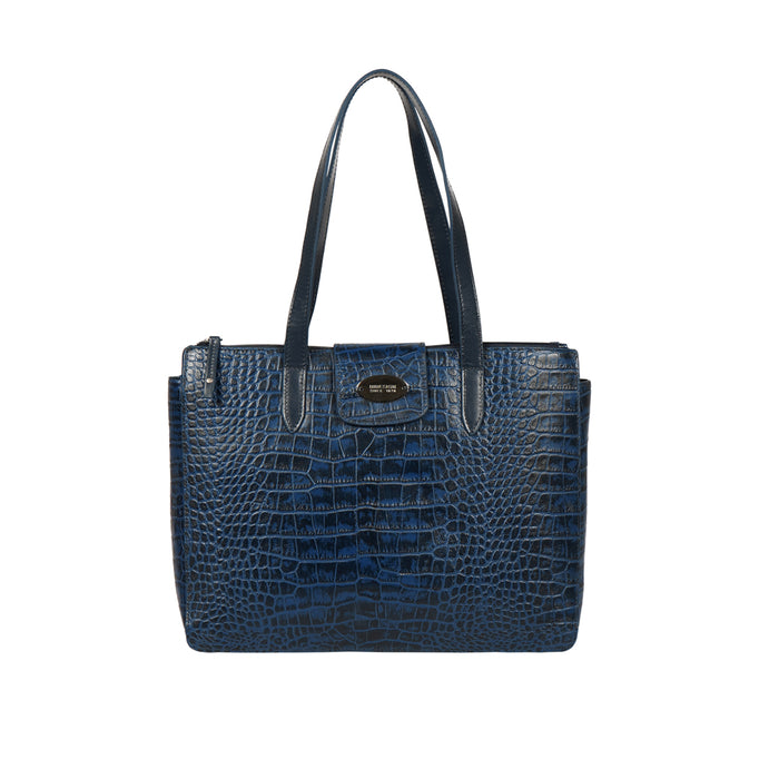 Bardot 03 Blue Leather Tote Bag