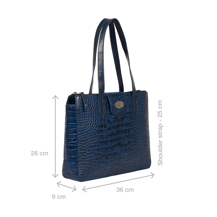 Bardot 03 Blue Leather Tote Bag