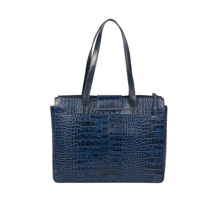 Bardot 03 Blue Leather Tote Bag